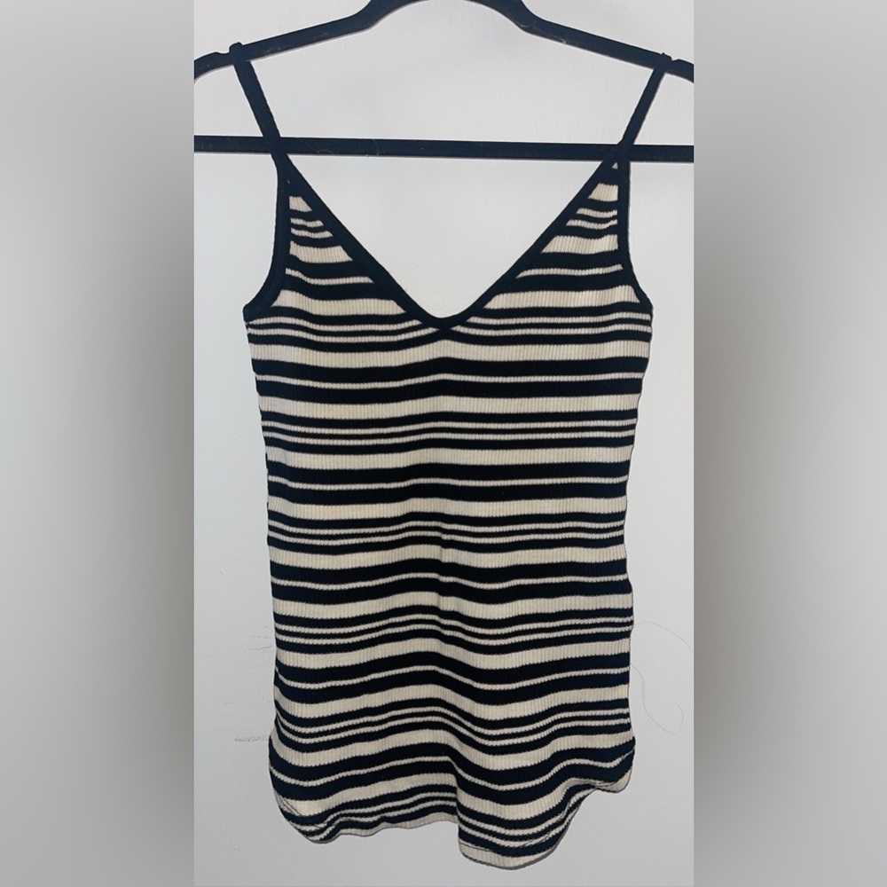 Black and off white stripped tank top